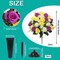 Cemetery Flowers for Grave – Artificial 24-Head Chrysanthemums, Rose & Daisy Bouquet with Vase for Outdoor Grave and Headstone Decorations (Purple)